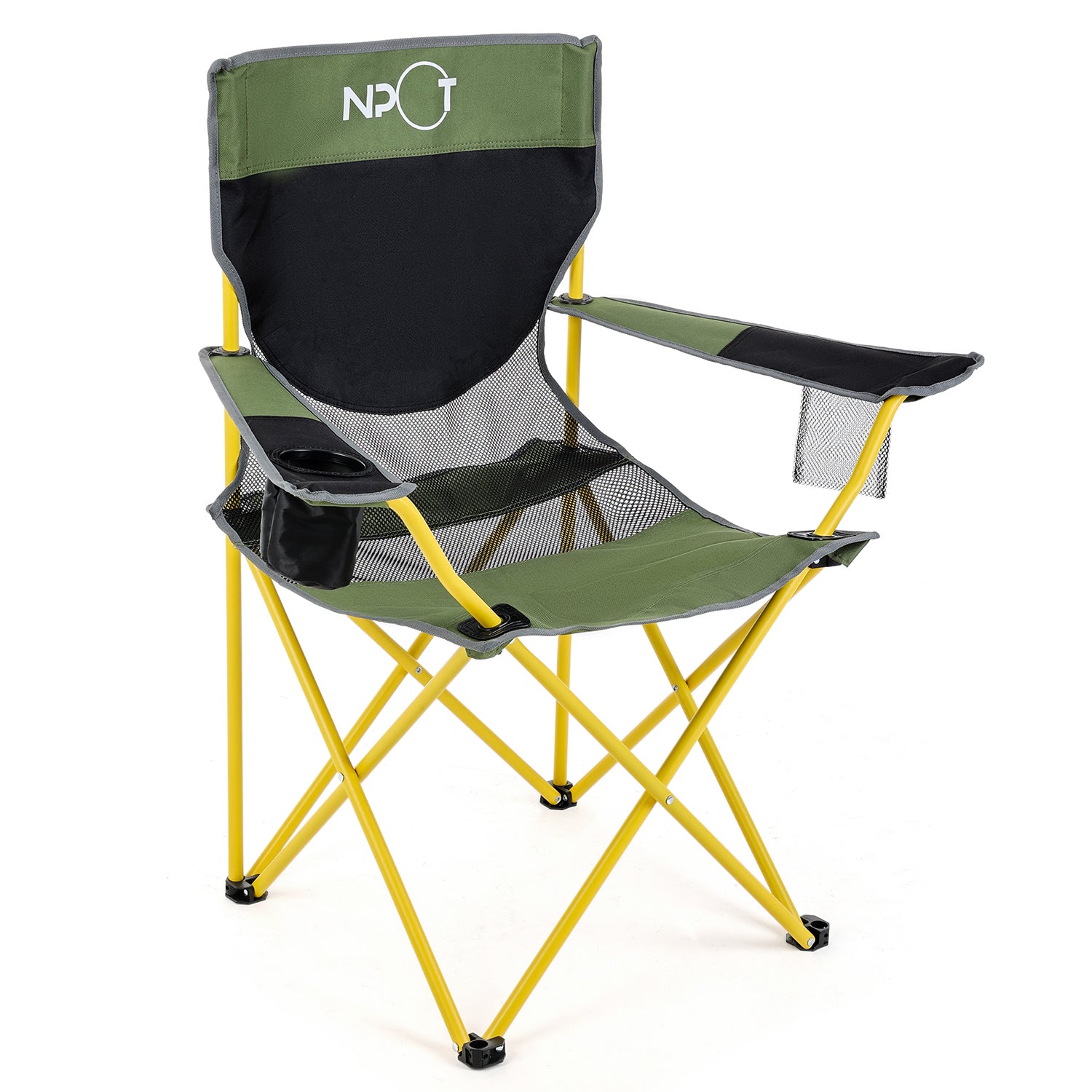 Portable Folding Chair With Arm Rest Cup Holder