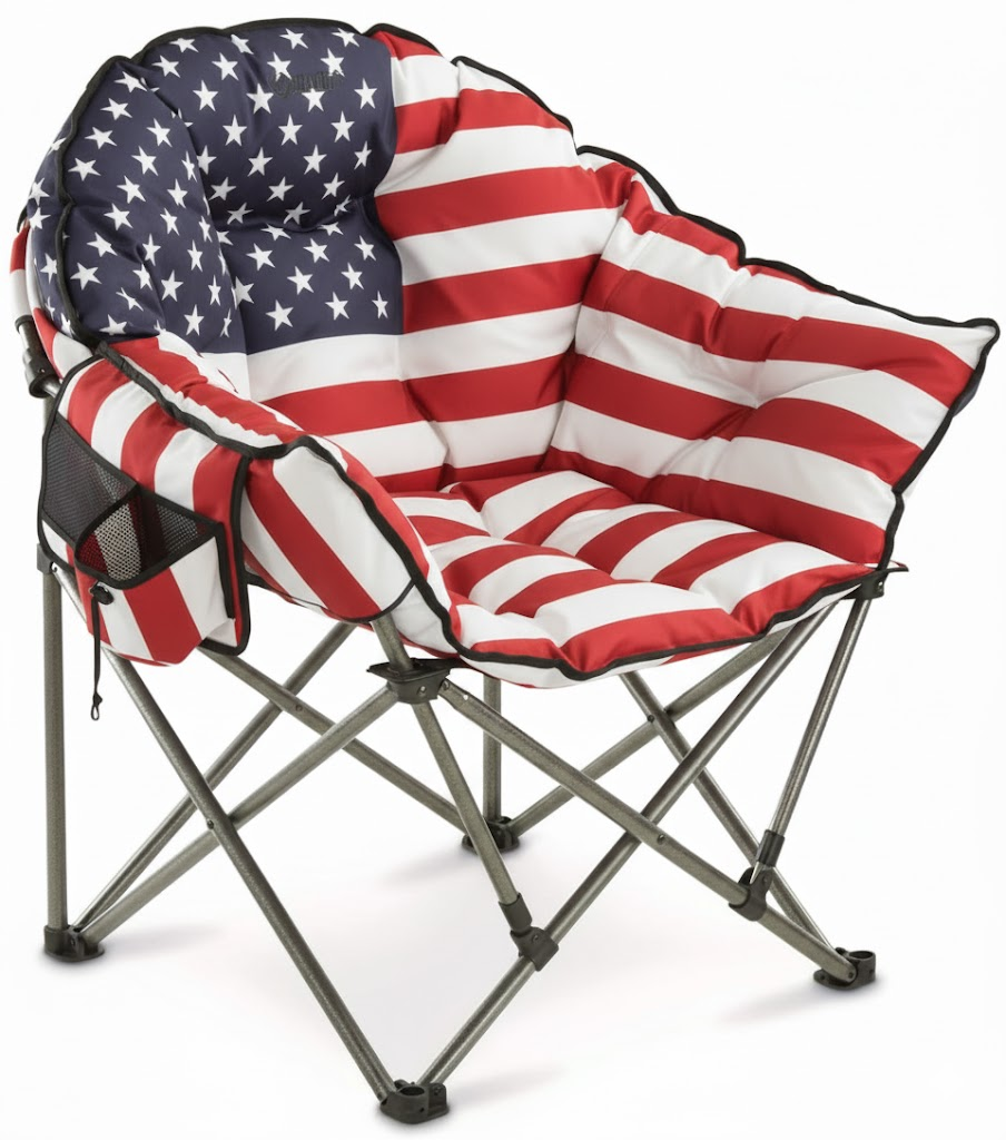 NPOT Club Camping Chair, Oversized, Portable, Folding with Padded Seat